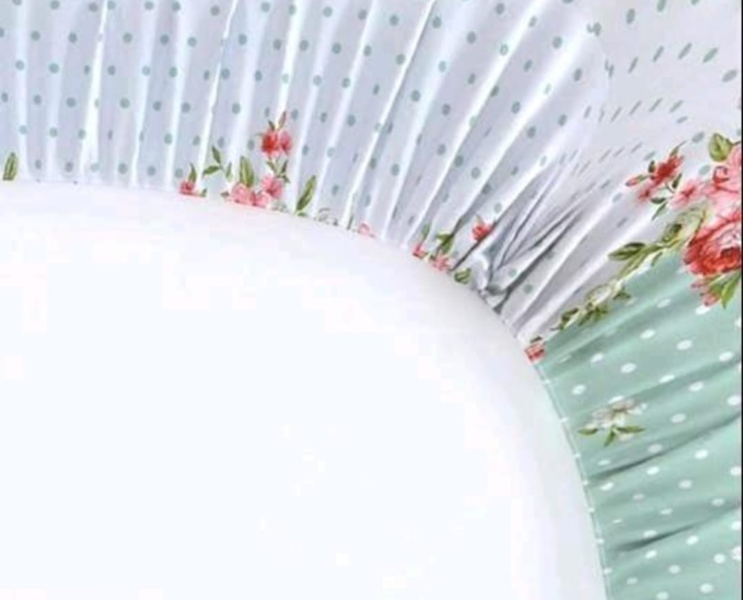 Super Soft Glace Cotton All Round Elastic Fitted Double Bed Bedsheet with 2 Pillow Covers-72x78x8