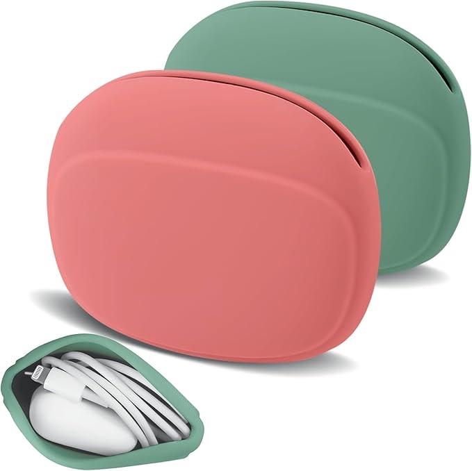 Silicone Headphone Organizer - Portable Earbud Case Data Cable Storage Case