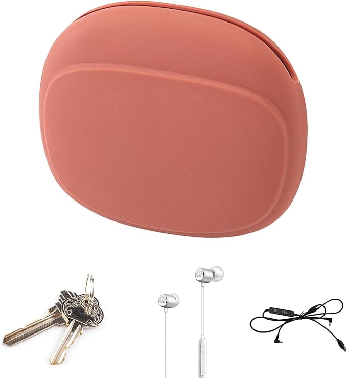 Silicone Headphone Organizer - Portable Earbud Case Data Cable Storage Case