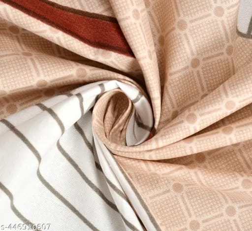 Super Soft Glace Cotton All Round Elastic Fitted Double Bed Bedsheet with 2 Pillow Covers-72x78x8